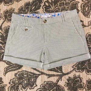 Banana Republic Seersucker Shorts Moss Green Sz 8